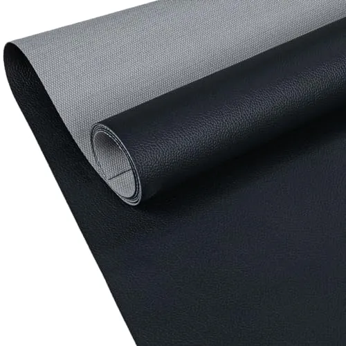 ANRO Kunstleder Lederimitat Lederstoff Polsterstoff Nappaprägung Texturiert Meterware Bezugsstoff Anthrazit 400x140cm