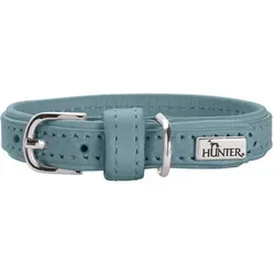 HUNTER Hundehalsband SOHO Mini - Hellblau, Weiches Rindsleder für kleine Hunde - Autozubehör für kleine Hunde: Leichtes, fellschonendes Halsband aus hochwertigem Rindsleder, ideal für höchsten Tragekomfort und Sicherheit.