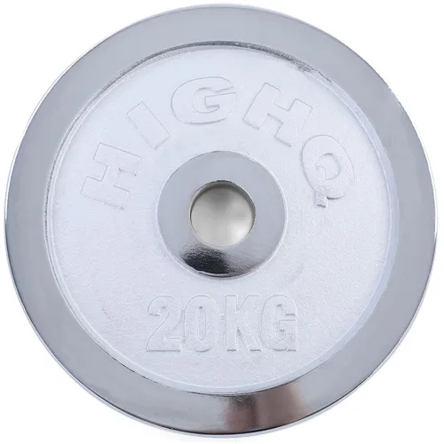 20kg Olympia Hantelscheibe Gusseisen Silber glänzend - Hantelscheiben für effektives Krafttraining, aus robustem Gusseisen mit glänzender Oberfläche – ideal für das Home Gym und professionelle Fitnessstudios.