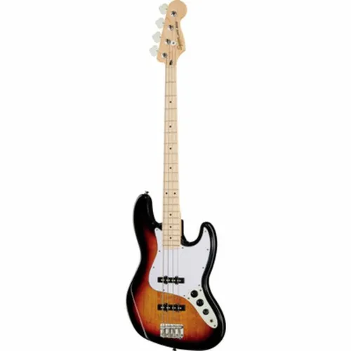 Squier Aff. Jazz Bass 3-SB - Jazz E-Bass in 3-Color Sunburst; ideal für Einsteiger mit hochwertigem Ahorn-Hals und präzisen Ceramic Tonabnehmern für einen klaren Sound.