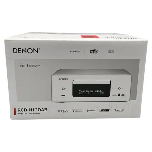 Denon RCD-N12DAB - Kompaktanlage mit HiFi Verstärker, CD-Player und Internetradio, beeindruckender Klang und vielseitiges Streaming über HEOS, Bluetooth und AirPlay 2