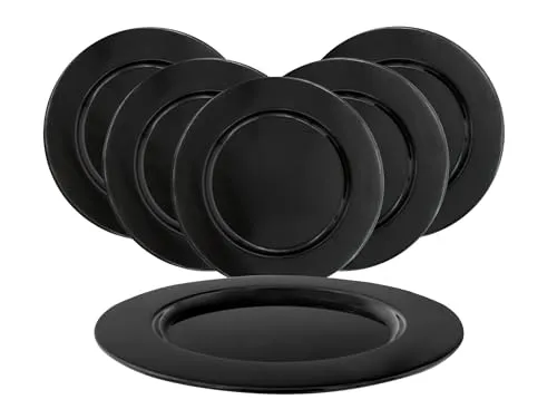 Spetebo Aluminium Dekotablett 33 cm schwarz - 6er Set - Dekorative Tabletts aus Aluminium, ideal zur stilvollen Dekoration mit Kerzen für einen modernen Adventskranz. Jedes Tablett hat einen Durchmesser von 33 cm.