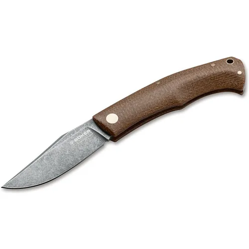 Böker Boxer EDC Brown Slipjoint Micarta von Raphael Durand - Hochwertiges Taschenmesser mit Klinge aus M390 und elegantem Micarta-Griff, ideal für den täglichen Gebrauch und Outdoor-Aktivitäten.
