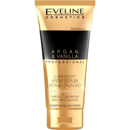 Eveline Cosmetics - Serum Argan & Vanille Luxus Handcreme - Handcreme für sehr trockene Hände, mit reichhaltigem Pflegekomplex zur intensiven Regeneration und Feuchtigkeitsversorgung für samtig weiche Haut.