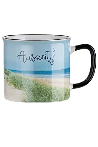 Keramiktasse Auszeit, XL Tasse in Strandoptik