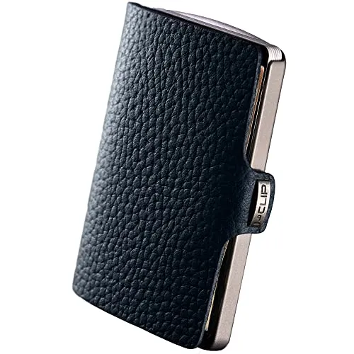 I-CLIP Titan Kreditkartenetui - Ultraleichtes Slim Wallet aus Echtleder - Herren-Geldbörsen: Elegantes, ultraleichtes Design mit langlebigem Titanrahmen und Platz für bis zu 10 Karten. Perfekt für stilbewusste Männer!