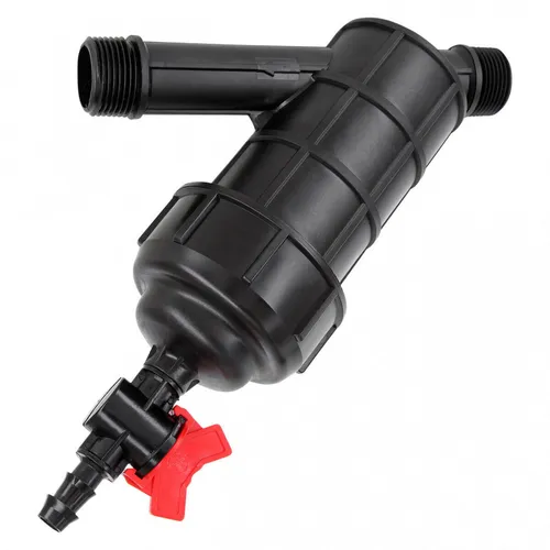 PE Wasserfilter Siebfilter 2x Außengewinde mit Spülhahn Gartenbewässerung