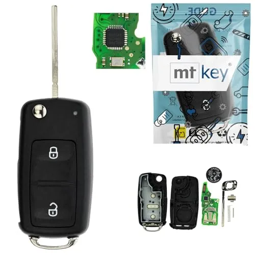 Funk Schlüssel 434MHZ AES 2 Tasten für VW CADDY IV, T6 und Amarok I - Praktischer Ersatz-Klappschlüssel mit 2 Tasten für VW-Modelle. Enthält bereits die erforderlichen Batterien und ist einfach programmierbar.