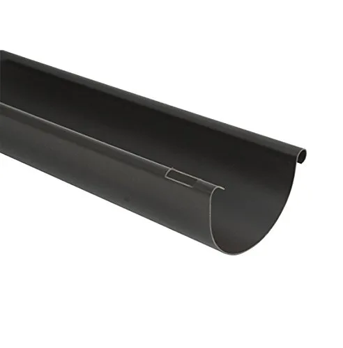 Halbrundrinne zum Stecken RG 100 Typ 300, 100 cm lang, aus Kunststoff braun