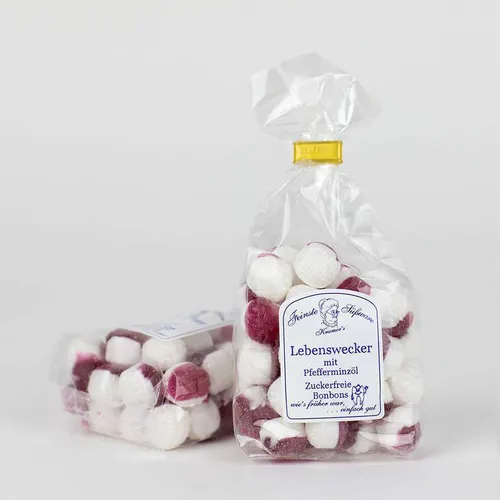 Lebenswecker-Bonbons mit Pfefferminzöl, zuckerfrei 32,50 EUR / kg