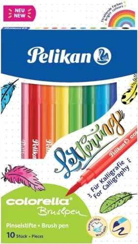 Pelikan Faserschreiber Colorella Super Brush, 10 Stifte in Faltschachtel C/BP/10