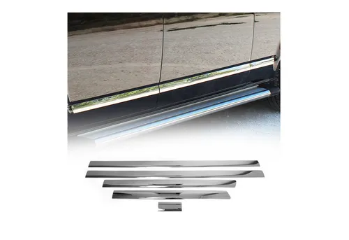 OMAC Zierleisten-Aufkleber für VW Transporter T5 L1 (2003-2015) - Hochwertiger Edelstahl-Autoaufkleber, schützt vor Kratzern und verleiht Ihrem Fahrzeug ein stilvolles Aussehen. Einfache Installation ohne Bohren, ideal für Kurzradstand-Versionen.