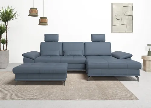 OTTO home Ecksofa Costello L-Form, B: 301 cm mit Sitztiefen-, Armteilverstellung &, 3 Nierenkissen, optional Bettfunktion & Bettkasten