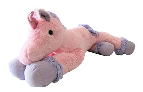 XXL Einhorn Rosa Plüschtier 110 cm - Kuscheltiere: Riesiges, kuscheliges Einhorn in Rosa, perfekt zum Kuscheln und Spielen. Flexibel formbare Beine bieten zusätzlichen Spaß für Groß und Klein!