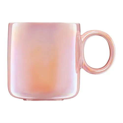 Kaffeetasse Tasse Kaffeebecher 360 ml Porzellan Pearl Effekt Rosa