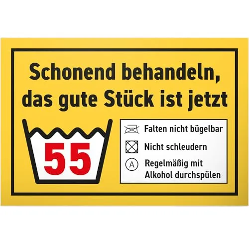 DankeDir! Kunststoff Schild 30 x 20 cm - Lustiges Geschenk zum 55. Geburtstag - Wand- & Türschilder: Originelles Schild als witzige Glückwunschkarte und Partydeko für den 55. Geburtstag, ideal für Männer & Frauen, sorgt für Lacher auf der Feier.