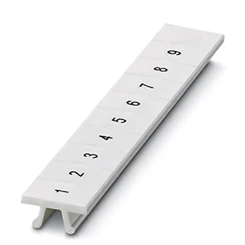 PHOENIX CONTACT ZB 6,LGS:1-9 Marker für Klemmen,Fortlaufende Zahlen 1-9 Längs Bedruckt,Verrasten in Hoher Schildchennut Montageart,6.2mm für Klemmenbreite, 10.5mm x 6.15mm Schriftfeldgröße,10 Stück
