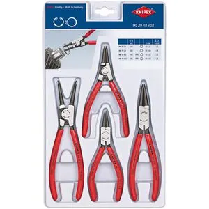 Knipex Sicherungsringzange 00 20 03 V02 - Set für Innen- und Außensicherungsringe, robuste geschmiedete Zangen mit rutschfesten Griffen und Made in Germany Qualität