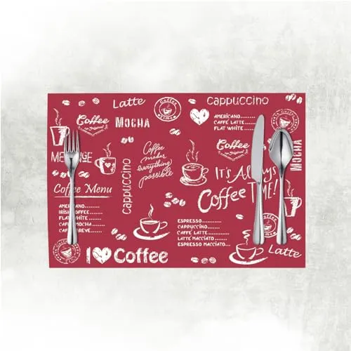 Mank GmbH Tischset Coffee Time in rot von Mank