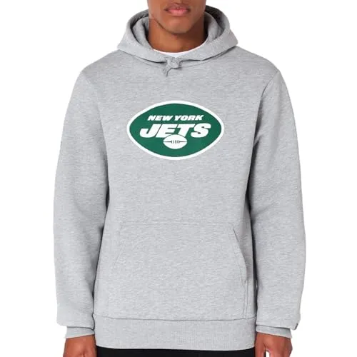 New Era New York Jets NFL Team Logo Hoody Grau - M - Stylischer New York Jets Hoody von New Era für NFL-Fans | Mit Kapuze und Kängurutasche | Hochwertiges Material sorgt für langen Tragekomfort und ein tolles Tragegefühl.