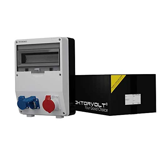 Baustromverteiler TD 16A 2x230V Mennekes von Doktorvolt - Sonstige Kabel & Adapter - Robuster Baustromverteiler mit IP54 Schutz, ideal für Baustellen und Starkstromversorgung, ausgestattet mit zwei 230V und einer 400V Mennekes Steckdose.