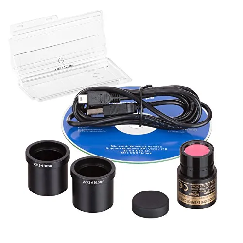 AmScope MD500-CK 5MP USB 2.0 Farb CMOS Digital Okular Mikroskop Kamera mit Kalibrierdia