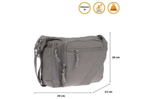 Christian Wippermann Henkeltasche - Große Damen Umhängetasche mit verstellbarem Trageriemen - Moderne Umhängetasche aus hochwertigem Nylon, 30 x 26 x 12 cm, mit 6 praktischen Fächern für optimale Organisation und individuell einstellbarem Trageriemen.