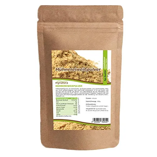 Mynatura Hühnereiweißpulver 1000g – Proteinpulver für Kochen & Backen