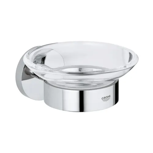 Grohe Essentials Seifenschale mit Halter, Chrom 40444001 - Sonstige Badaccessoires mit verdeckter Befestigung, GROHE Long-Life Oberfläche und max. Belastbarkeit von 5 kg - ideal für stilvolle Badezimmergestaltung.