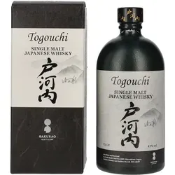 Togouchi Single Malt Japanese Whisky 43% Vol. 0,7l - Whisky, edler Single Malt aus Japan, gereift in einem alten Eisenbahntunnel für harmonische Aromen und feine Holznoten, perfekt als Geschenk oder für besondere Anlässe.
