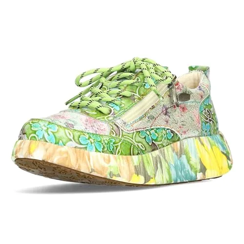 LAURA VITA Nikito 62 Sneaker bunt 38 EU - Sneaker aus echtem Leder in bunten Farben, perfekte Passform und hoher Tragekomfort dank Lederinnenmaterial und 4 cm Absatzhöhe.