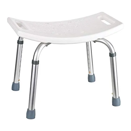 flexilife Duschhocker eckig - Höhenverstellbarer Duschhocker für Senioren, mit 8 Höheneinstellungen von 36 bis 56 cm und rutschfesten Füßen für maximale Sicherheit. Ideal als Duschsitz oder Badewannensitz.