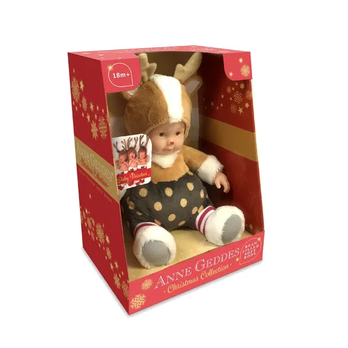 ANNE GEDDES Baby Puppe Rentier - 23 cm - Handgefertigte Künstlerpuppe, 23 cm groß, perfekt als besonderes Geschenk oder Sammlerstück in der Kategorie Puppen & Spielsets.