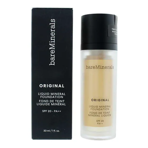 Bareminerals Original Liquid Foundation 13-Golden Beige - Make-up für strahlende Haut mit 88% natürlichen Inhaltsstoffen, spendet Feuchtigkeit und hat SPF 20. Ideal für ein gesundes Hautbild ohne Verstopfen der Poren.