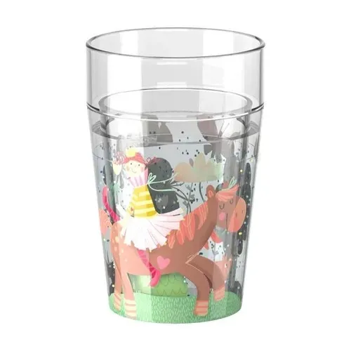 Becher Glitzerbecher Prinzessin und Pferd von Haba in pink von HABA