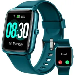 GRV Smartwatch Unisex Fitnessuhr mit Herzfrequenzmesser, Schrittzähler, Schlafmonitor, 9 Trainingsmodi - Grün