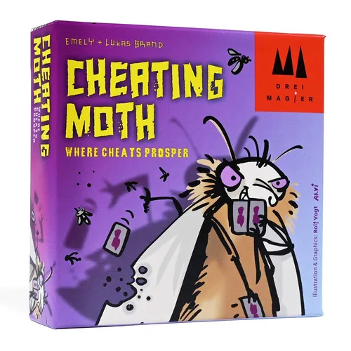 Three Magicians , Cheating Moth , Card Game , Ages 7+ , 3-5 Players , 20 Minutes