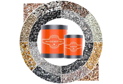 BEKATEQ Kieselsteine BK-600EP Steinteppich Set Boden, (Set, 25kg Marmorkiesel + 1,5kg 2K Epoxy Kleber), Steinteppich Set Bodenbelag für 2qm, mit Epoxidharz Bindemittel