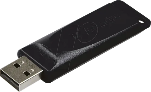 Verbatim Slider USB-Stick 16 GB - Schwarz - USB-Stick mit praktischem Schiebemechanismus, ideal für den schnellen Datentransfer und die sichere Aufbewahrung Ihrer Daten.
