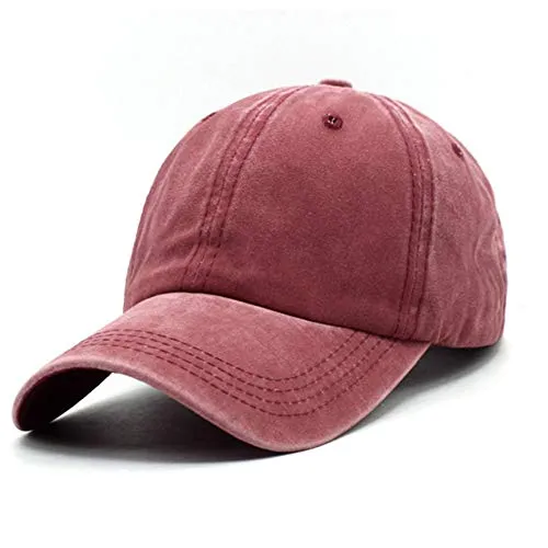 Wennmole Unisex Baseballkappe Outdoor Baseball Cap Verstellbar Erwachsenen Mütze Sport Cool Mode Baseballmütze für Damen Herren (Burgund)