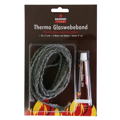 TÜRDICHTUNG FÜR ÖFEN UND SCHEIBEN THERMO GLASGEWEBEBAND 10x3MM - Kamin-Zubehör, langlebig und hitzebeständig für optimale Energieeffizienz und Sicherheit.