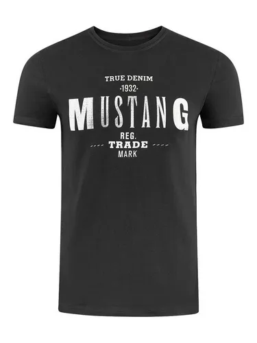 MUSTANG T-Shirt Herren Printshirt Regular Fit (1-tlg) Kurzarm Tee Shirt mit Rundhalsausschnitt aus 100% Baumwolle