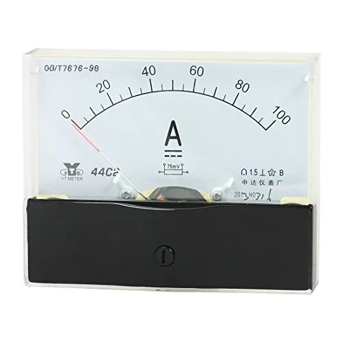 sourcing map 1 Stück Analoges Strommessgerät DC 0-100A 44C2/100A Amperemeter für Stromkreisprüfung Batterie Laden Ampere Tester Gauge