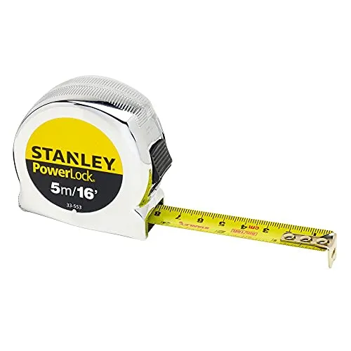 Stanley Powerlock Bandmaß, 5 m, mit Feststellknopf von STANLEY