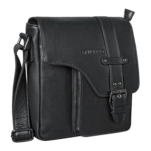 STILORD Umhängetasche Nino - Vintage Leder Schultertasche für Herren - Herren-Schultertaschen, aus hochwertigem echtem Rindsleder, robust und stilvoll mit Vintage-Design für den täglichen Gebrauch.