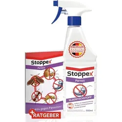 Stoppex® Parasit Silberfischstopp - Effektives Spray gegen Silberfische - Pflegemittel & Schädlingsbekämpfung - Nachhaltiges Anti-Silberfisch-Spray mit Geraniol, sicher für Haustiere und sofort wirksam bei Kontakt.