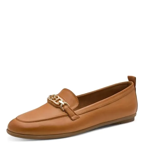 Tamaris Damen Leder Slipper mit glänzender Spange, Größe: 40 EU, Farbe: Braun - Klassischer Slipper aus atmungsaktivem Leder mit eleganter Spange. Bequeme Innenausstattung und strapazierfähige Sohle für stilvolle Outfits im Job und Freizeit.