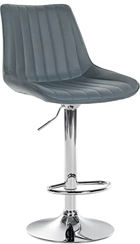 CLP Barhocker Toni Kunstleder - Höhenverstellbarer Thekenhocker mit Fußstütze - Barhocker mit bequemer Polsterung und stufenloser Höhenverstellung, perfekt für Küchen und Bars. Pflegeleichter Kunstlederbezug in 6 Farben erhältlich.