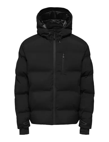 Only & Sons Pufferjacke - Wasserdichte Pufferjacke für kalte Tage, mit verstellbarer Kapuze und praktischen Taschen. Hoher Tragekomfort und urban-sportlicher Look für jeden Tag.