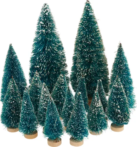 VBS Miniatur Tannenbaum, 16er-Set, beschneit in grün von VBS